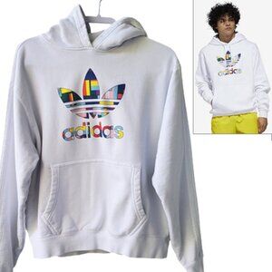 Adidas Men's Pride Flag Fill Hoodie White LGBTQ Size M